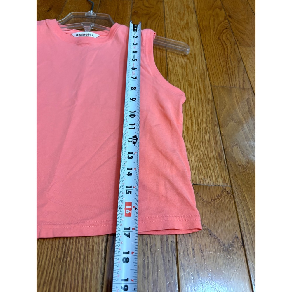 Athleta Women Peach Orange Cotton Muscle Tank Top Sleeveless Crop XXS - Picture 6 of 6